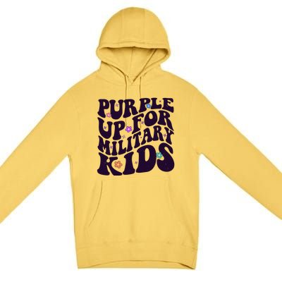 Retro 1960s Purple Up For MilitaryKids Premium Pullover Hoodie