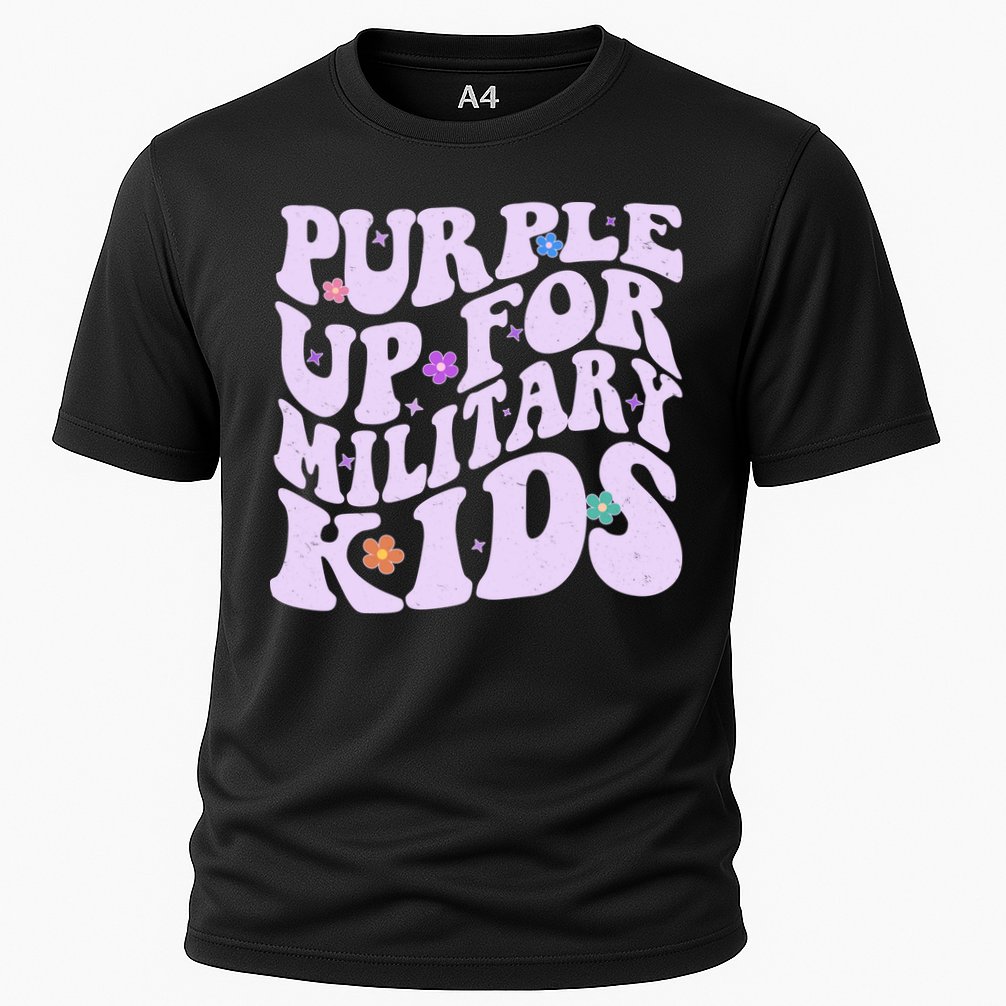 Retro 1960s Purple Up For MilitaryKids Cooling Performance Crew T-Shirt