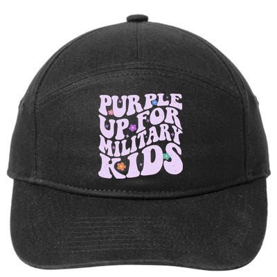 Retro 1960s Purple Up For MilitaryKids 7-Panel Snapback Hat