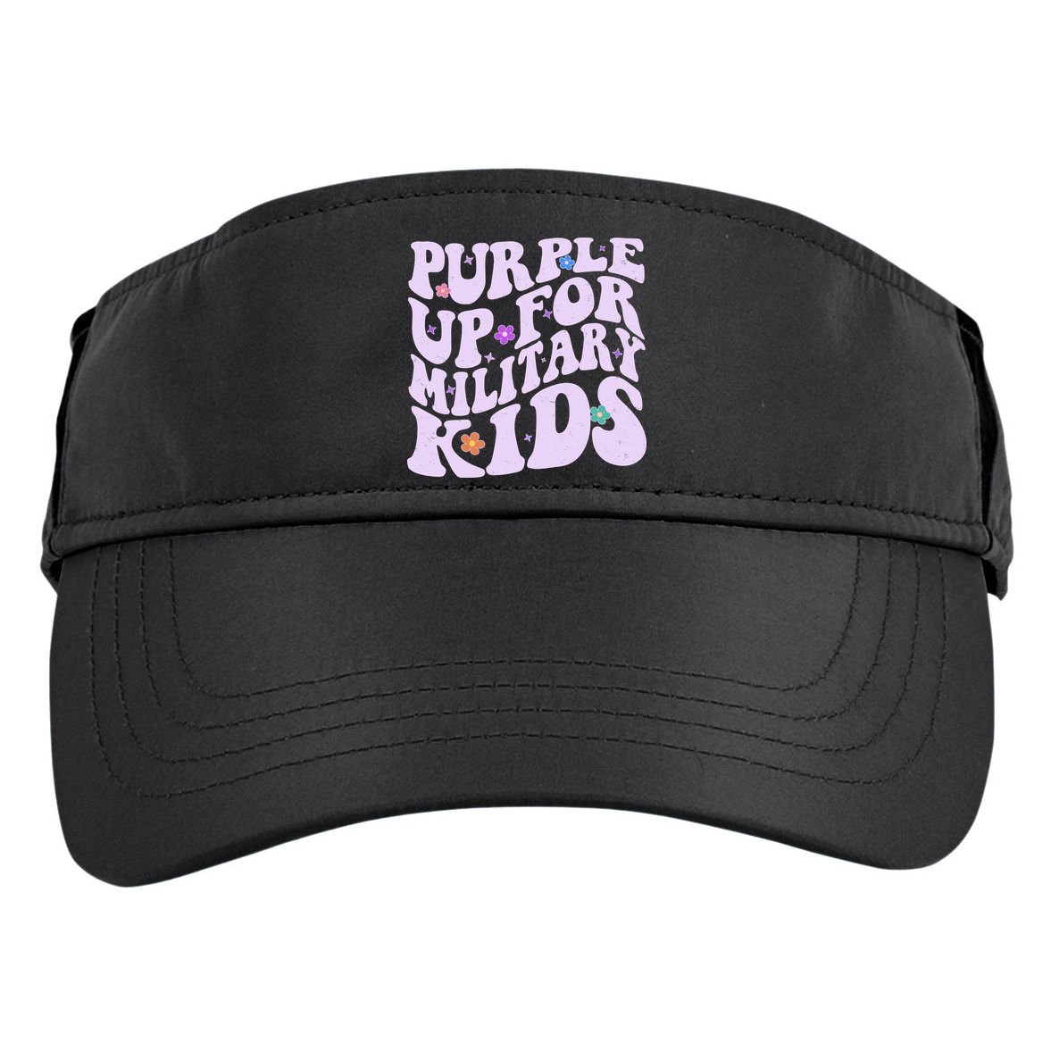 Retro 1960s Purple Up For MilitaryKids Adult Drive Performance Visor