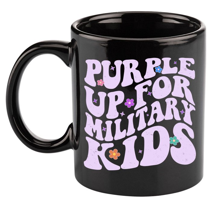 Retro 1960s Purple Up For MilitaryKids 11oz C Handle Ceramic Mug