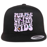 Retro 1960s Purple Up For MilitaryKids Flatbill Hat