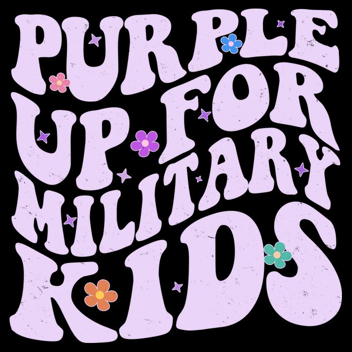 Retro 1960s Purple Up For MilitaryKids Flatbill Hat