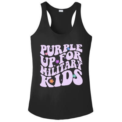 Retro 1960s Purple Up For MilitaryKids Ladies PosiCharge Competitor Racerback Tank