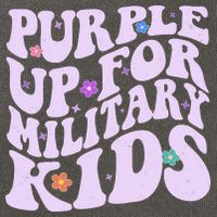 Retro 1960s Purple Up For MilitaryKids Cotton Canvas Backpack