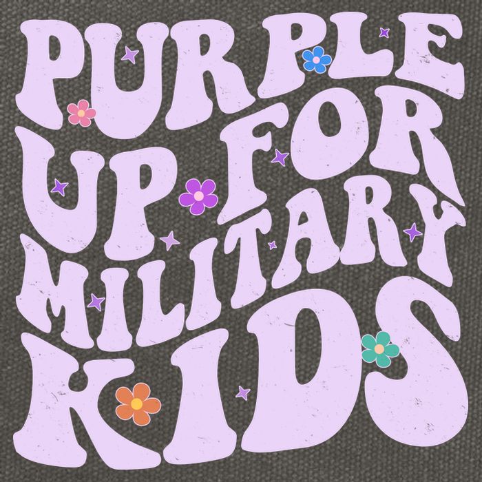 Retro 1960s Purple Up For MilitaryKids Cotton Canvas Backpack