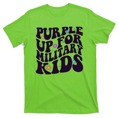 Retro 1960s Purple Up For MilitaryKids T-Shirt