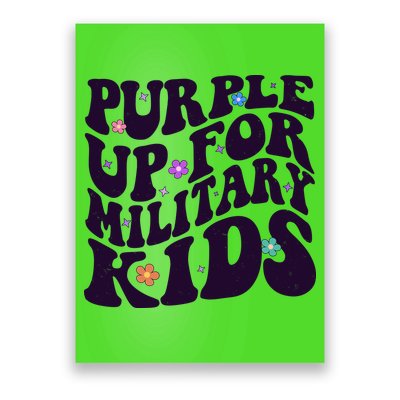 Retro 1960s Purple Up For MilitaryKids Poster
