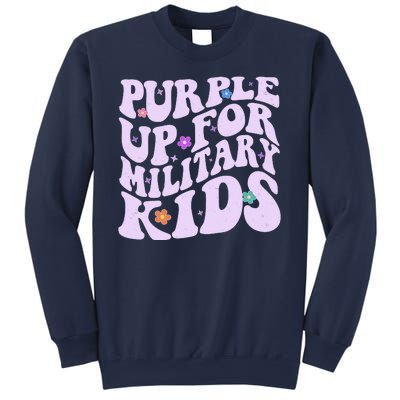 Retro 1960s Purple Up For MilitaryKids Sweatshirt