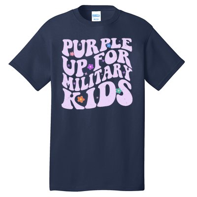 Retro 1960s Purple Up For MilitaryKids Tall T-Shirt