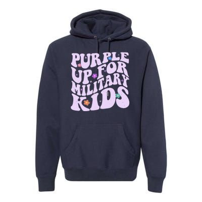 Retro 1960s Purple Up For MilitaryKids Premium Hoodie