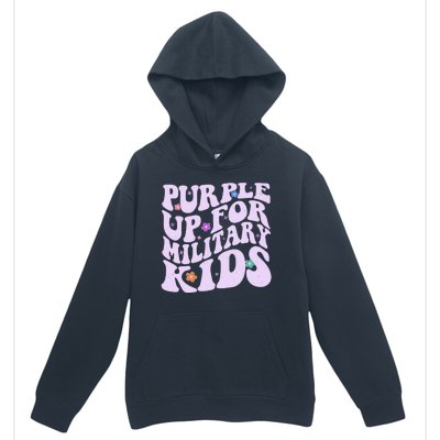 Retro 1960s Purple Up For MilitaryKids Urban Pullover Hoodie