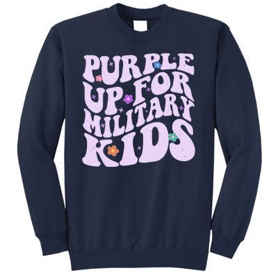 Retro 1960s Purple Up For MilitaryKids Tall Sweatshirt