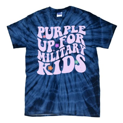 Retro 1960s Purple Up For MilitaryKids Tie-Dye T-Shirt