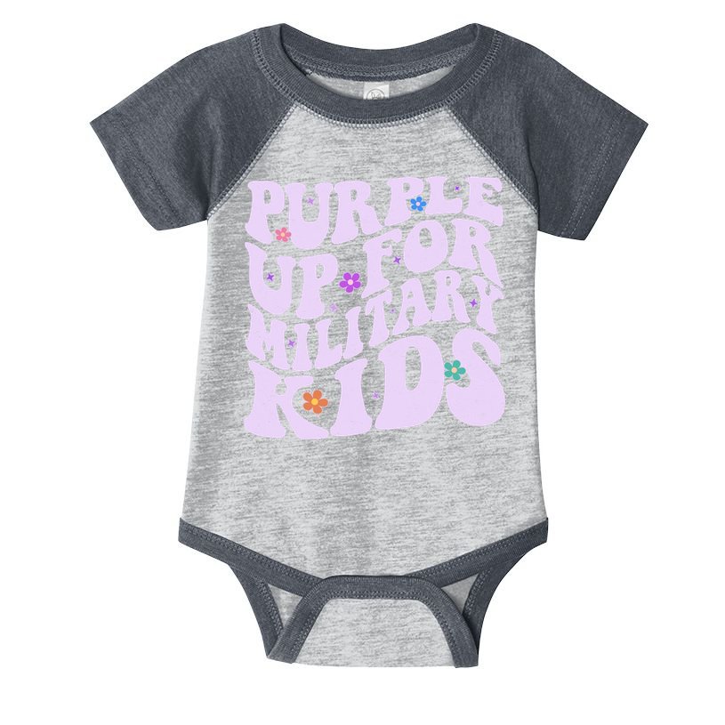 Retro 1960s Purple Up For MilitaryKids Infant Baby Jersey Bodysuit