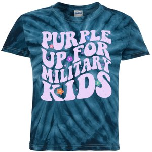 Retro 1960s Purple Up For MilitaryKids Kids Tie-Dye T-Shirt