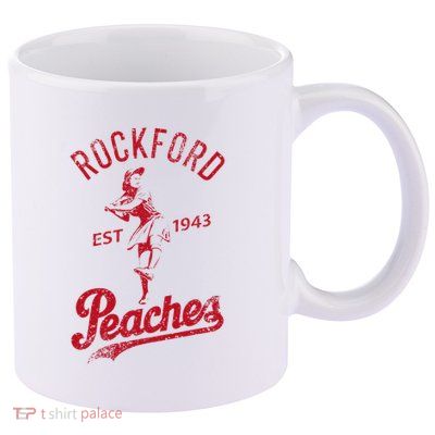 Rockford 1943 Peaches Vintage 11oz C Handle Ceramic Mug