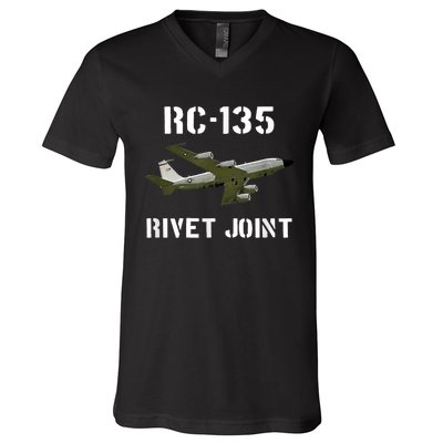 Rc 135 Rivet Joint Spy Plane Aircraft V-Neck T-Shirt