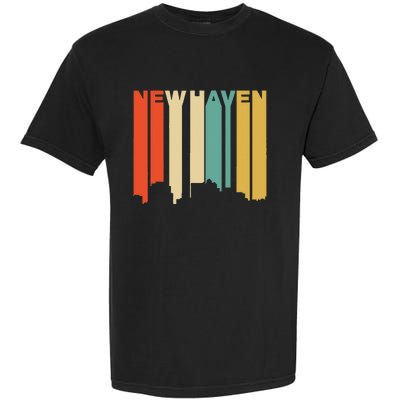 Retro 1970S Style New Haven Connecticut Skyline Garment-Dyed Heavyweight T-Shirt