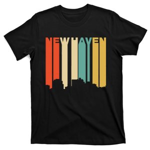 Retro 1970S Style New Haven Connecticut Skyline T-Shirt