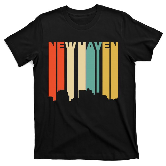 Retro 1970S Style New Haven Connecticut Skyline T-Shirt