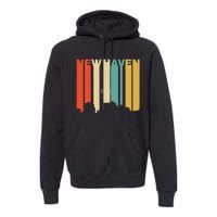 Retro 1970S Style New Haven Connecticut Skyline Premium Hoodie