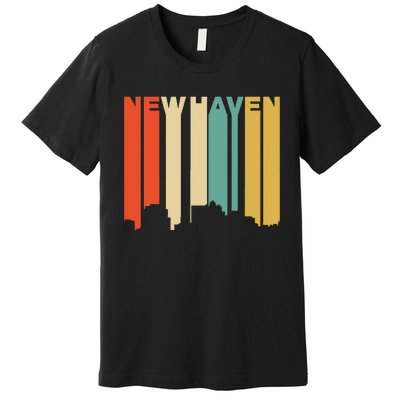 Retro 1970S Style New Haven Connecticut Skyline Premium T-Shirt