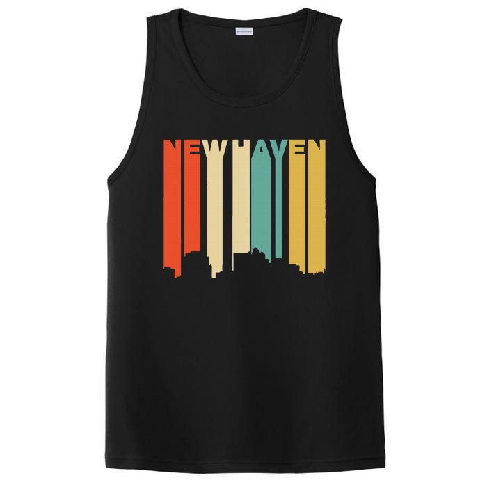 Retro 1970S Style New Haven Connecticut Skyline PosiCharge Competitor Tank