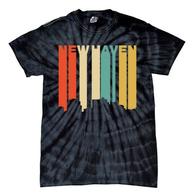 Retro 1970S Style New Haven Connecticut Skyline Tie-Dye T-Shirt