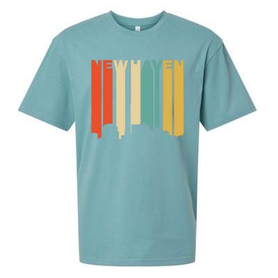 Retro 1970S Style New Haven Connecticut Skyline Sueded Cloud Jersey T-Shirt