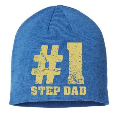 Retro #1 Step Dad Vintage Amazing Step Dad Gift Sustainable Beanie