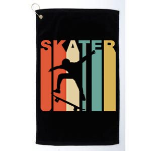 Retro 1970S Style Skater Skateboarder Skateboarding Gift Platinum Collection Golf Towel