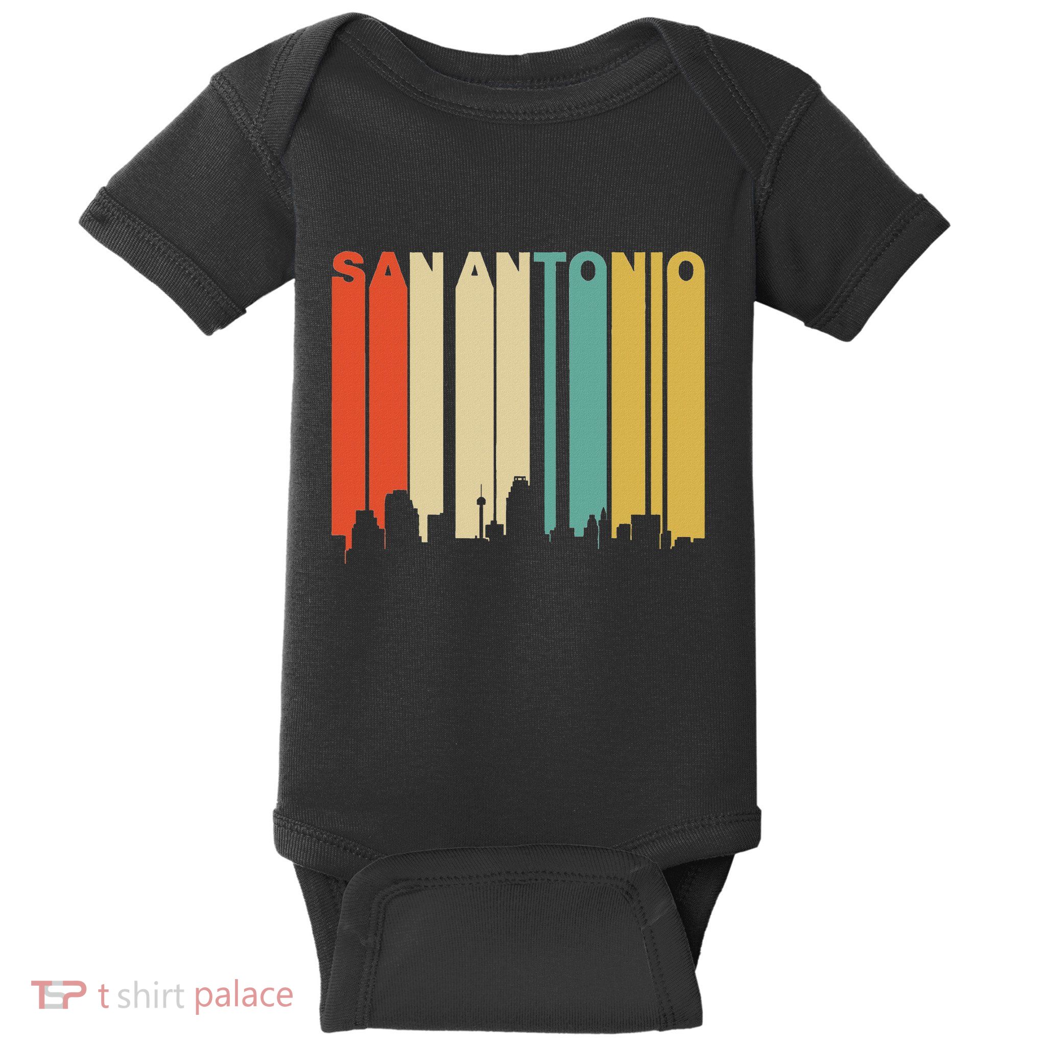 Retro 1970S Style San Antonio Texas Skyline Baby Bodysuit