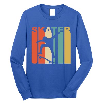 Retro 1970S Style Skater Skateboarder Skateboarding Cute Gift Cool Gift Long Sleeve Shirt