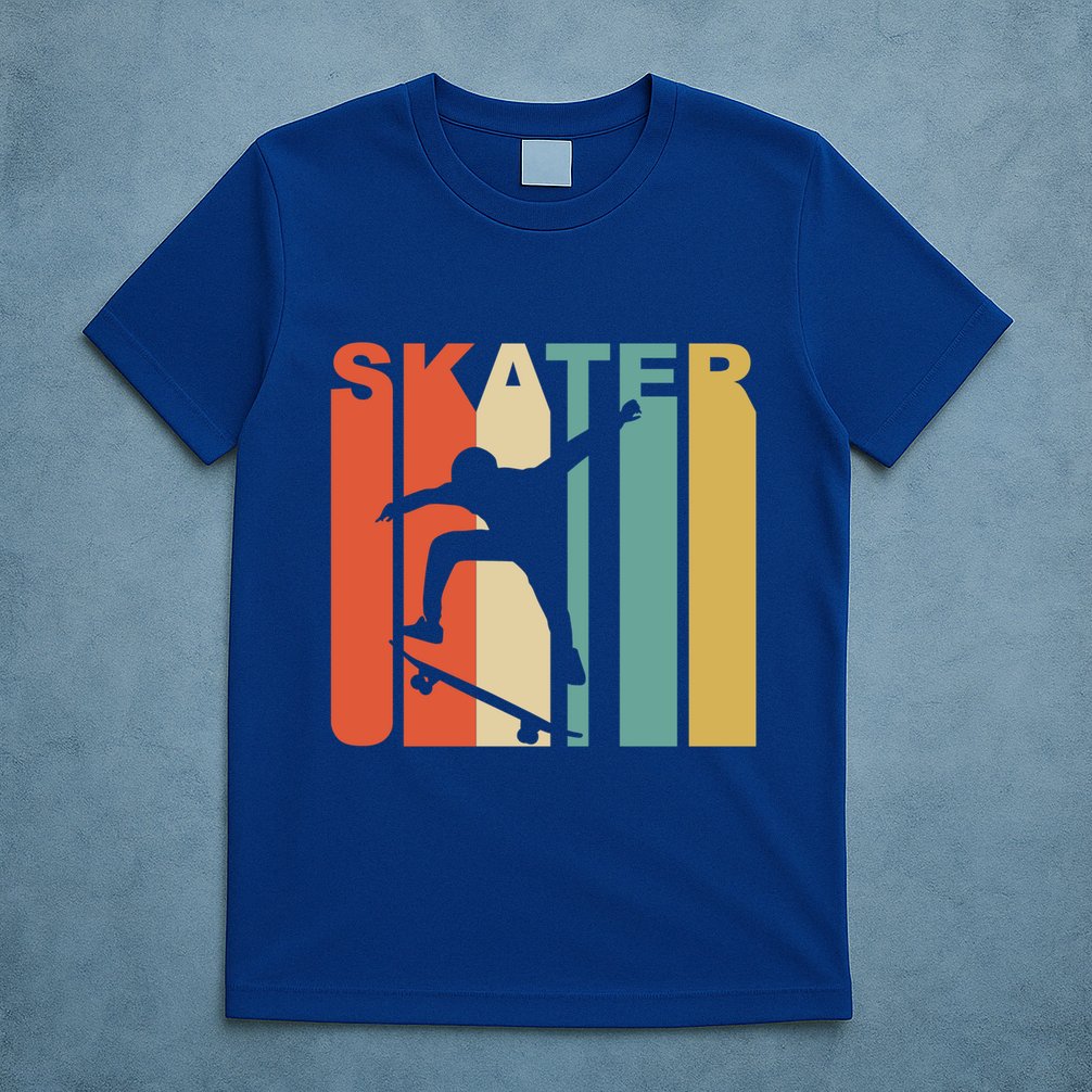 Retro 1970S Style Skater Skateboarder Skateboarding Cute Gift Cool Gift T-Shirt