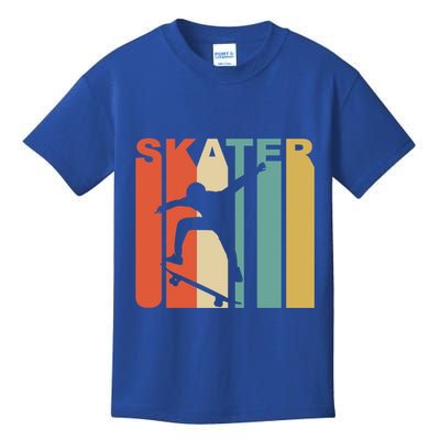 Retro 1970S Style Skater Skateboarder Skateboarding Cute Gift Cool Gift Kids T-Shirt