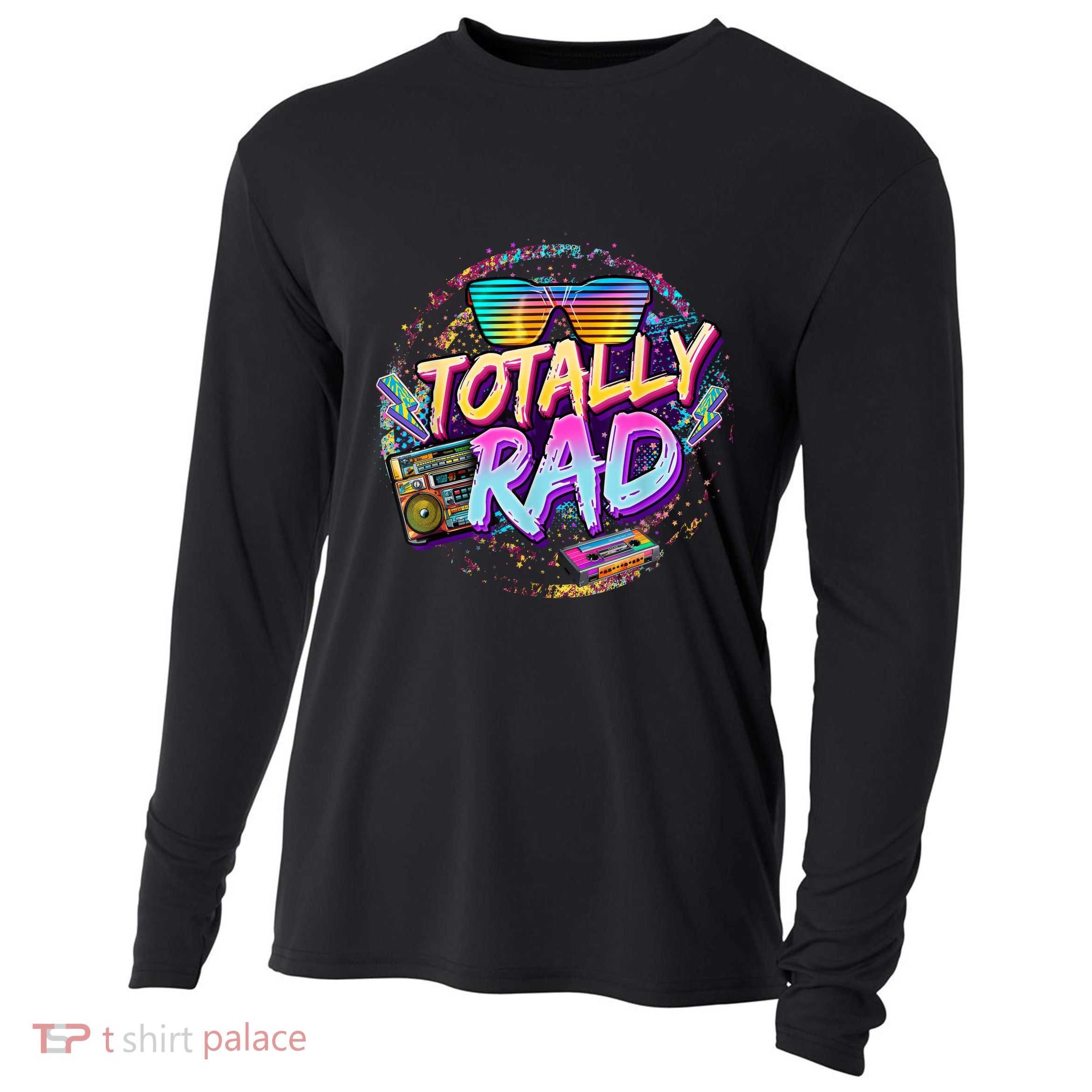 Retro 1980's Totally Rad 80's Funny 80s Theme Retro Party  Cooling Performance Long Sleeve Crew