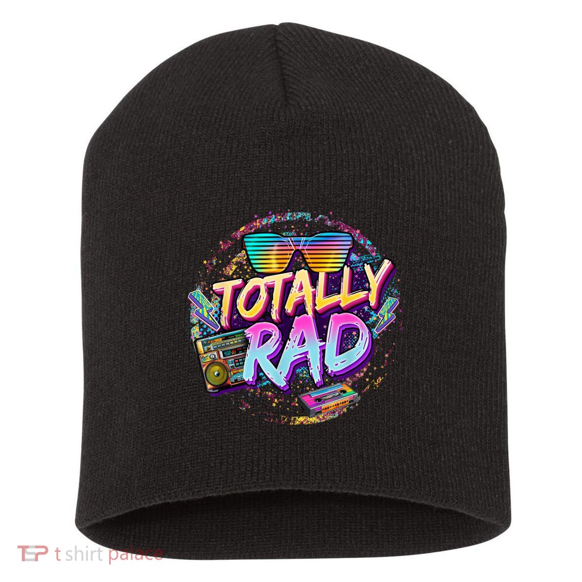 Retro 1980's Totally Rad 80's Funny 80s Theme Retro Party  Short Acrylic Beanie