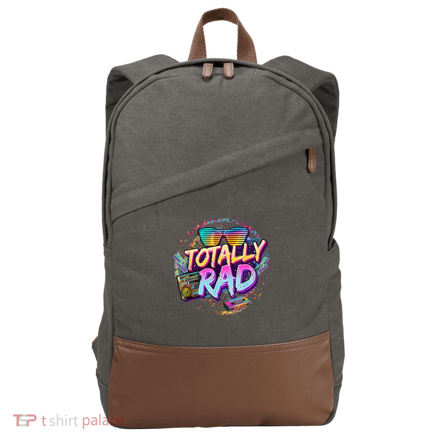 Retro 1980's Totally Rad 80's Funny 80s Theme Retro Party  Cotton Canvas Backpack