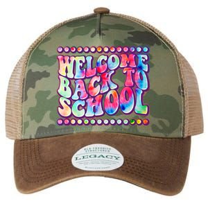 Retro 1960s Tie Dye Welcome Back To School Legacy Tie Dye Trucker Hat