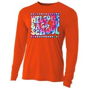 Retro 1960s Tie Dye Welcome Back To School Cooling Performance Long Sleeve Crew