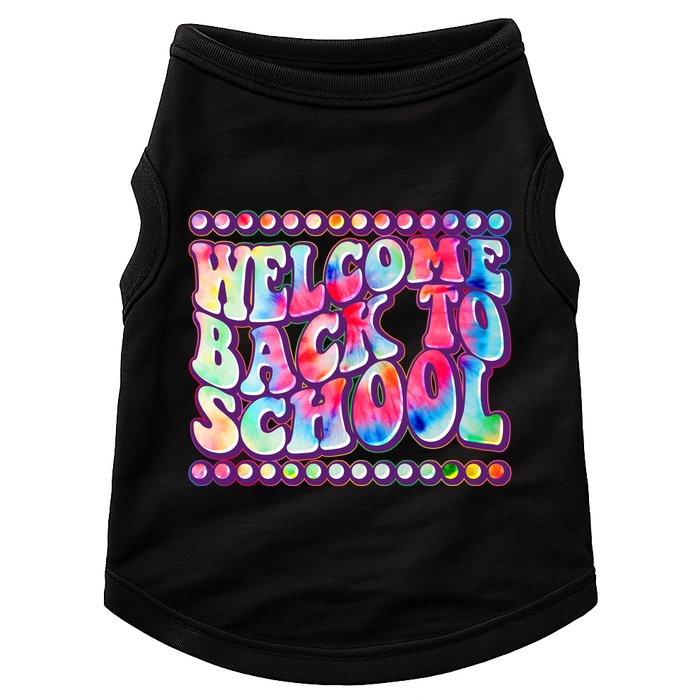 Retro 1960s Tie Dye Welcome Back To School Doggie Tank