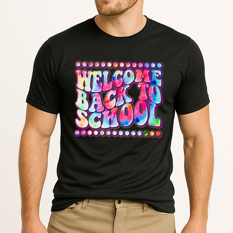 Retro 1960s Tie Dye Welcome Back To School Performance Shirt