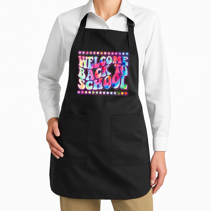 Retro 1960s Tie Dye Welcome Back To School Apron