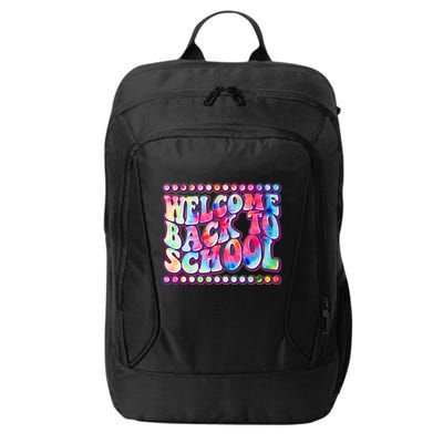 Retro 1960s Tie Dye Welcome Back To School City Backpack