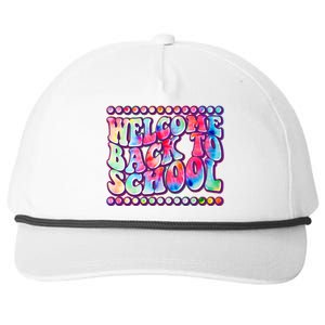 Retro 1960s Tie Dye Welcome Back To School Snapback Five-Panel Rope Hat