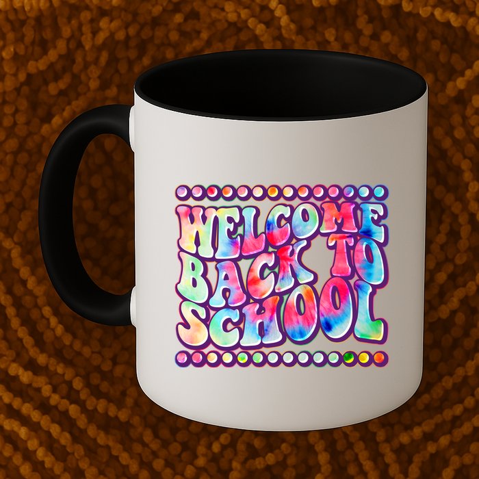 Retro 1960s Tie Dye Welcome Back To School Mug