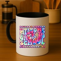 Retro 1960s Tie Dye Welcome Back To School Mug