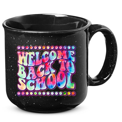 Retro 1960s Tie Dye Welcome Back To School 15oz Campfire Ceramic Mug