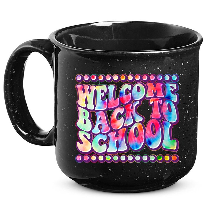 Retro 1960s Tie Dye Welcome Back To School 15oz Campfire Ceramic Mug